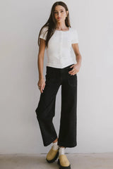 Ipsy Ribbed Tee In Ivory - Final Sale