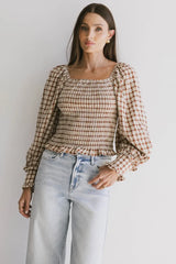 Brinklee Smocked Blouse in Rust - FINAL SALE