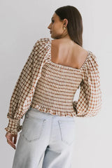 Brinklee Smocked Blouse In Rust - Final Sale