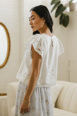 Myra Embroidered Blouse In Ivory - Final Sale