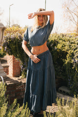 Kiera Denim Maxi Skirt - Final Sale