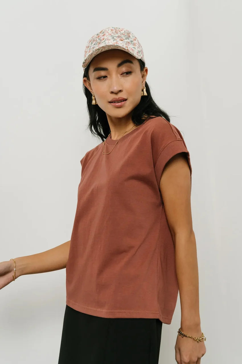 Arlo Top In Brick - Final Sale