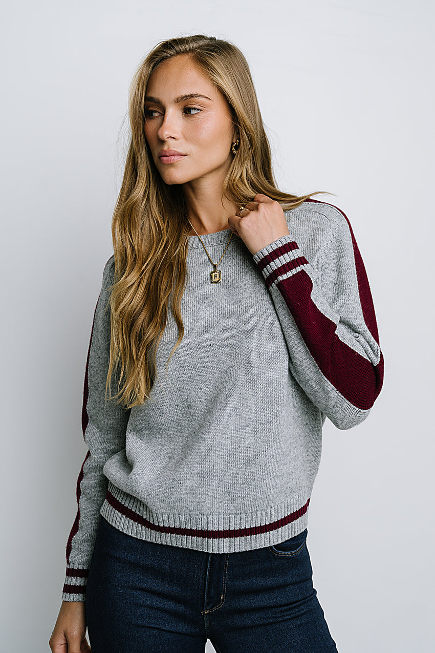 Jayce Striped Sweater in Grey - FINAL SALE