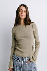 Toby Ribbed Top in Olive - FINAL SALE